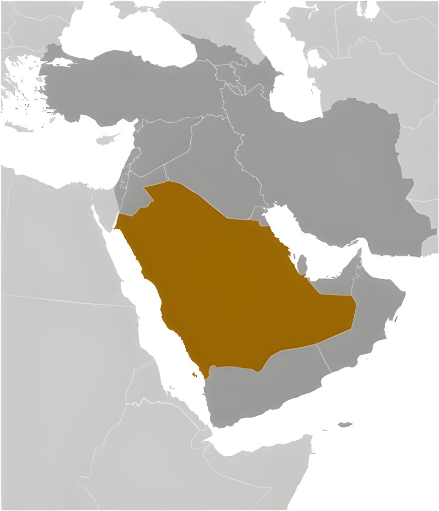 Carte de localisation de l'Arabie saoudite