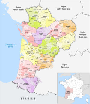 Principales villes et communes de Nouvelle-Aquitaine