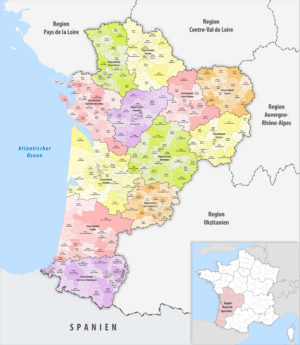 Carte des cantons de Nouvelle-Aquitaine