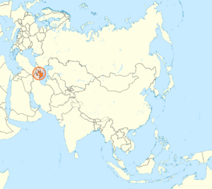 Carte de localisation de l'Azerbaïdjan à la frontière de l'Europe orientale et de l'Asie occidentale.