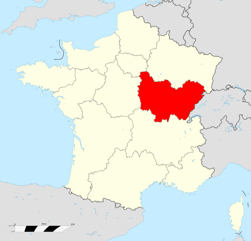 Carte de localisation de Bourgogne-Franche-Comté.