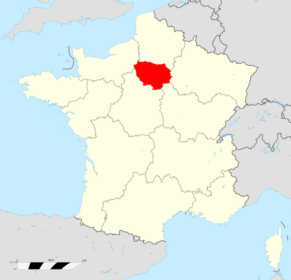 Carte de localisation de l'Île-de-France.
