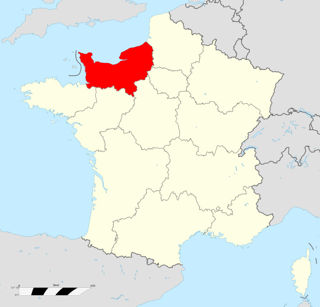 Carte de localisation de Normandie.