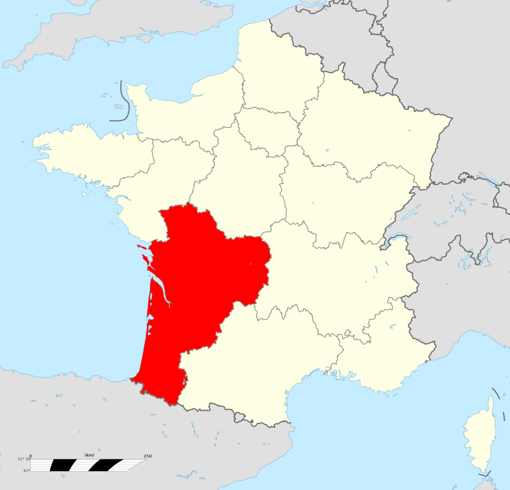 Carte de localisation de Nouvelle-Aquitaine.