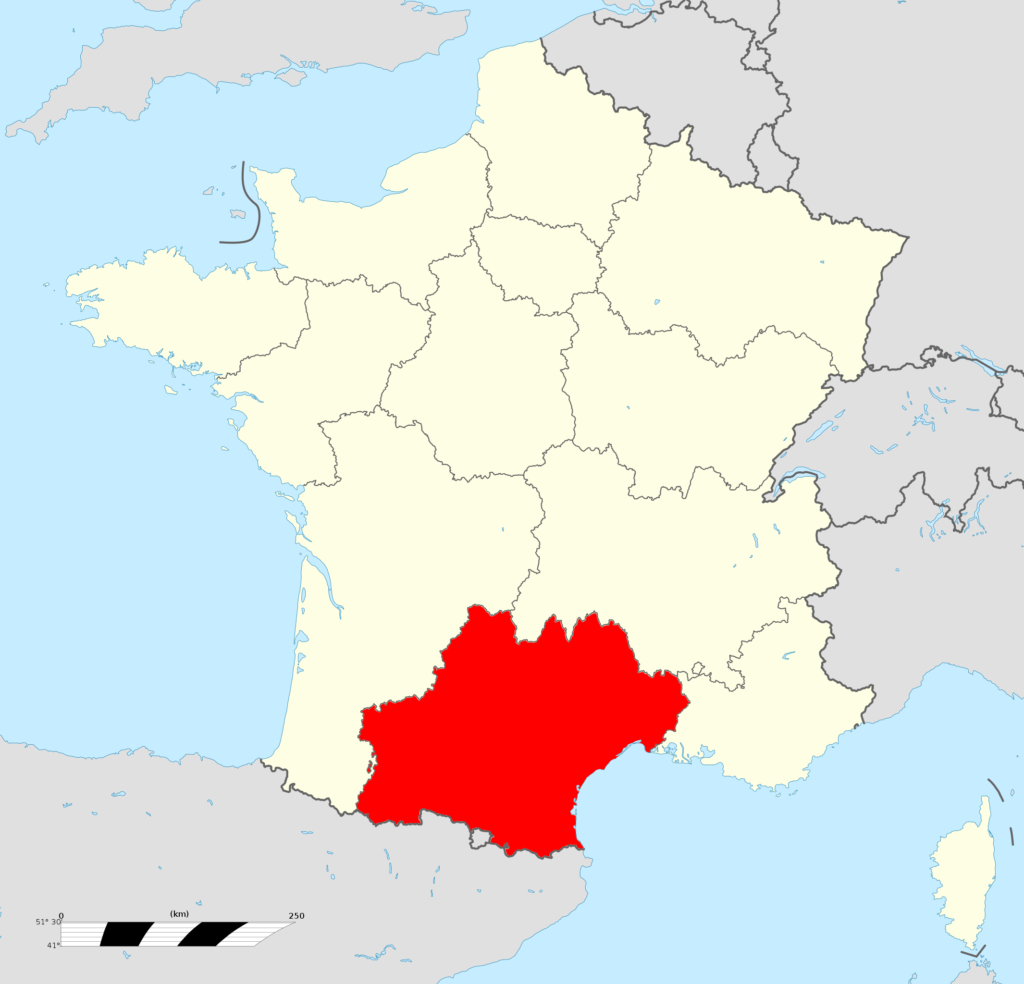 Carte de localisation d'Occitanie.
