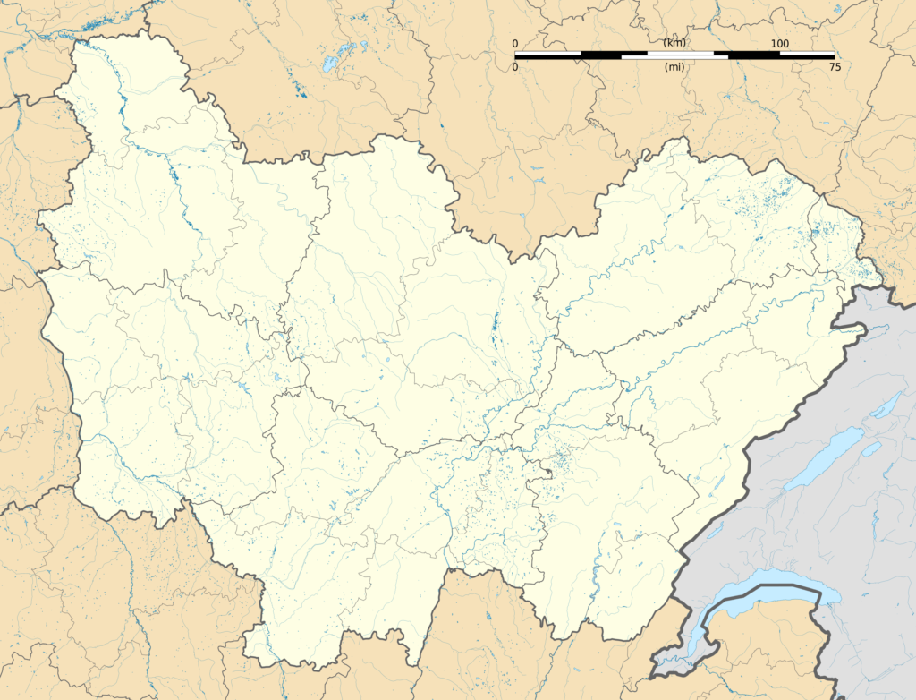 Carte muette des départements et arrondissements de Bourgogne-Franche-Comté.