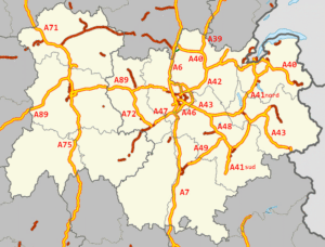 Carte du réseau autoroutier d’Auvergne-Rhône-Alpes