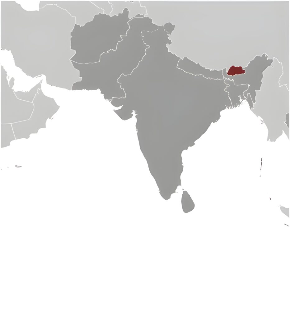Carte de localisation du Bhoutan
