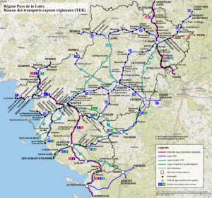 Carte du réseau TER Pays de la Loire