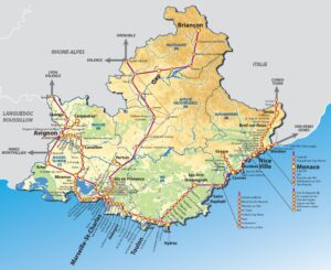 Carte ferroviaire Provence-Alpes-Côte d’Azur