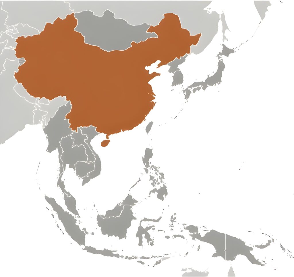 Carte de localisation de la Chine