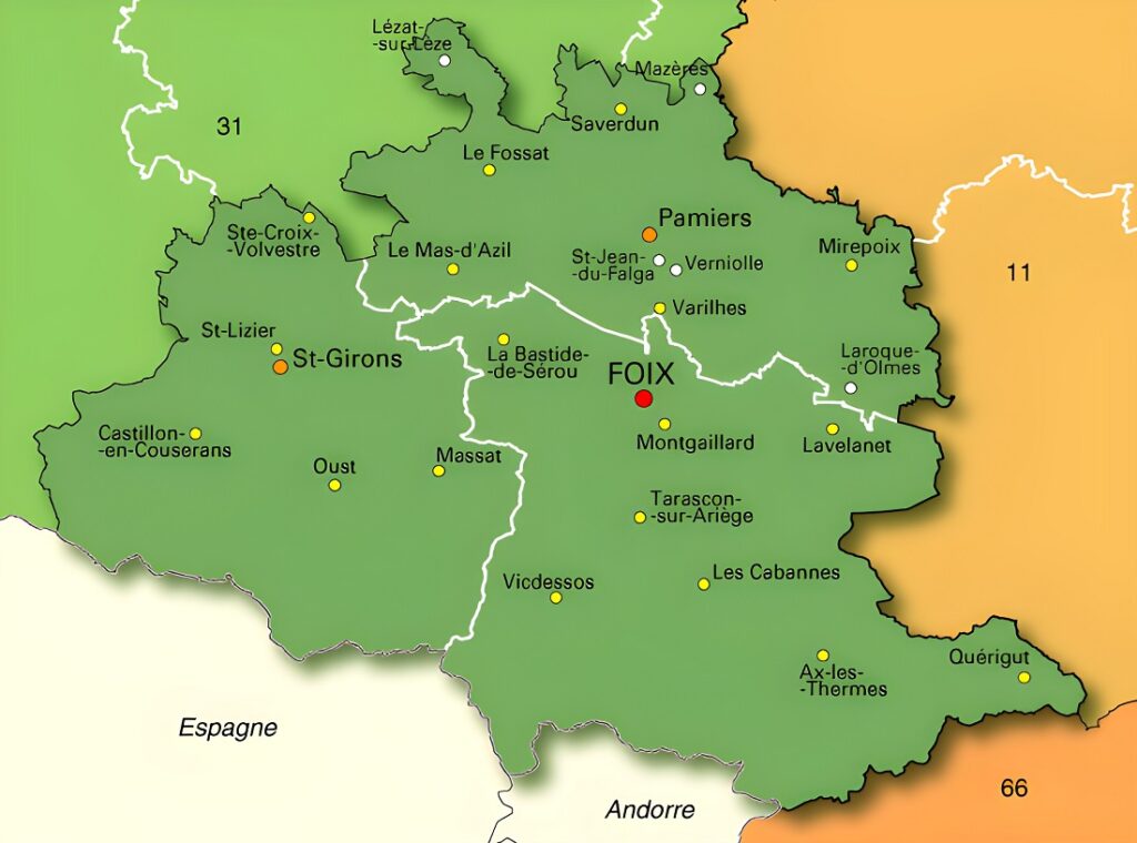 Carte de l’Ariège.