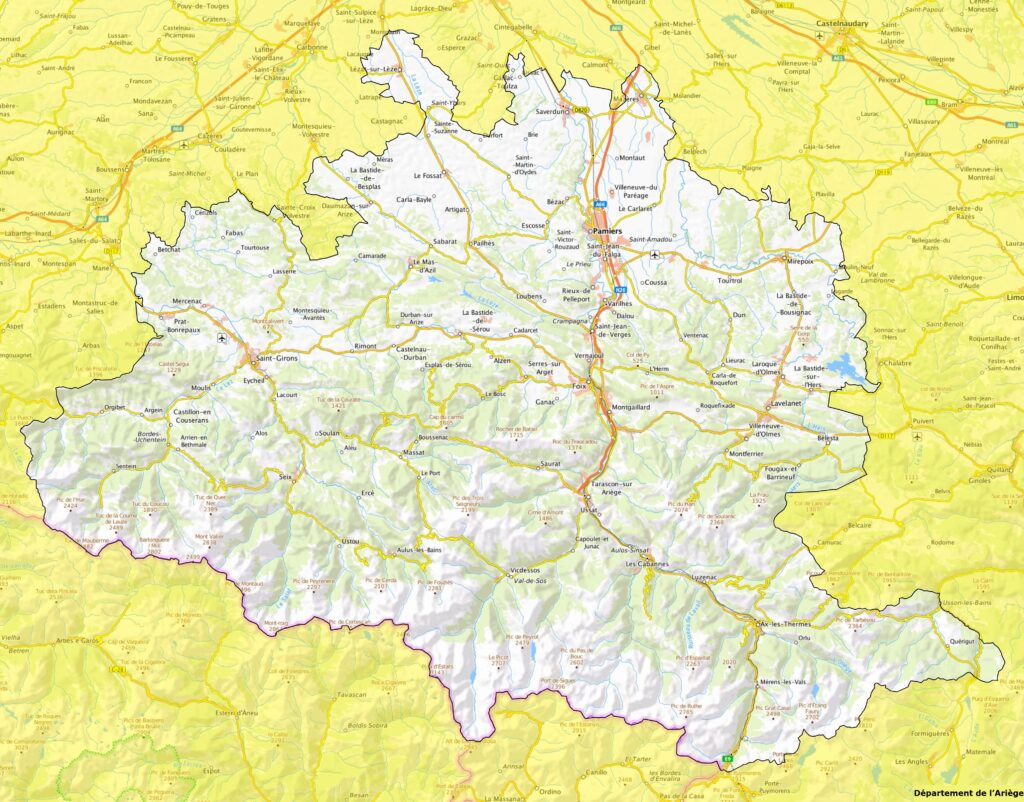 Carte de l’Ariège.