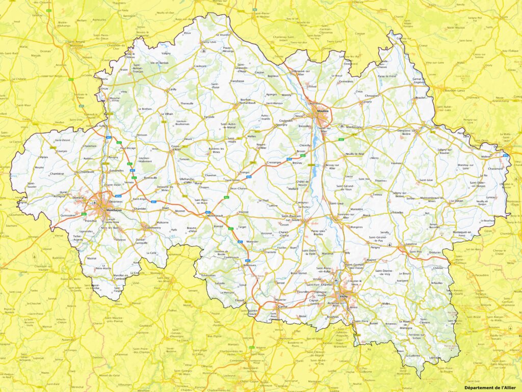 Carte de l’Allier.