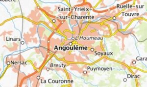 Carte des environs d'Angoulême.