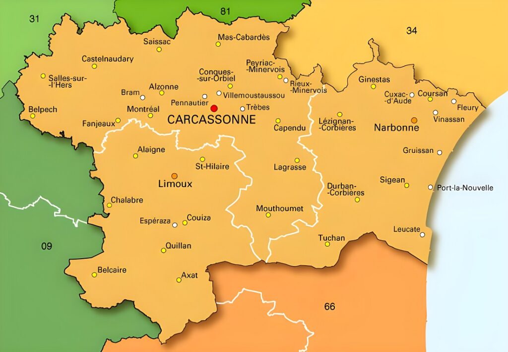 Carte de l’Aude.