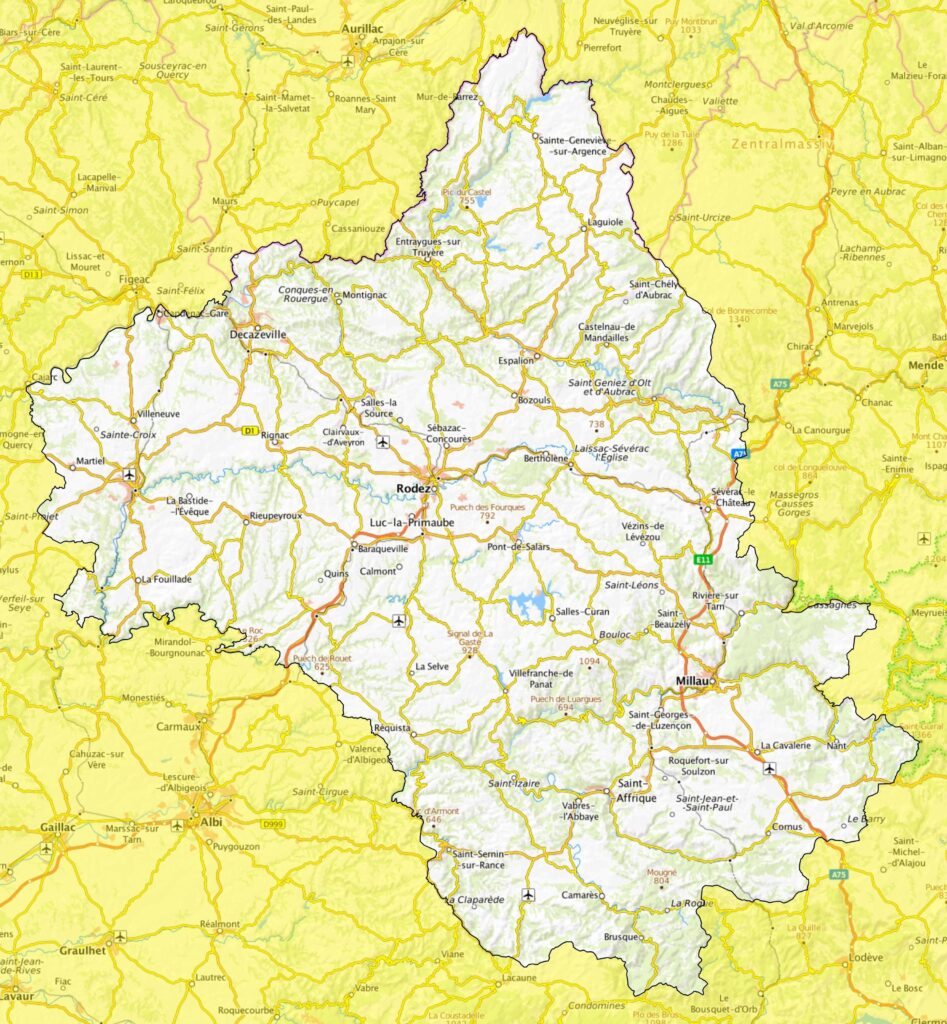 Carte De L Aveyron Carte De L Aveyron