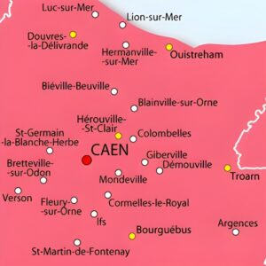 Carte des environs de Caen.