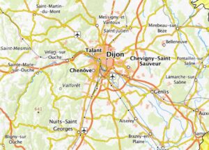 Carte des environs de Dijon.