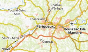 Carte des environs de Périgueux.