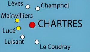 Carte des environs de Chartres.