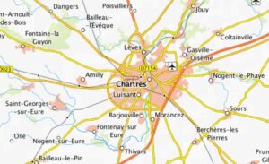 Carte des environs de Chartres.