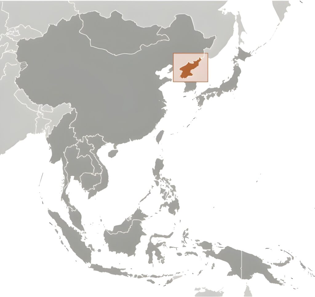 Carte de localisation de la Corée du Nord