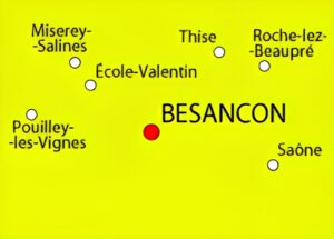 Carte des environs de Besançon.