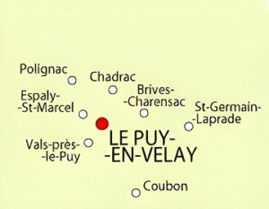 Carte des environs du Puy-en-Velay.
