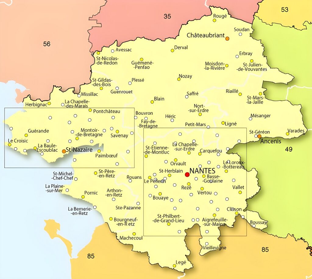 Carte de la Loire-Atlantique.