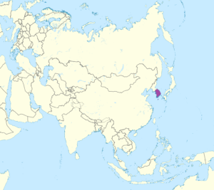 Carte de localisation de la Corée du Sud en Asie.