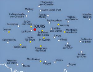 Carte des environs de Tours.