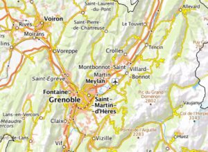 Carte des environs de Grenoble.