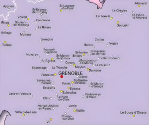 Carte des environs de Grenoble.