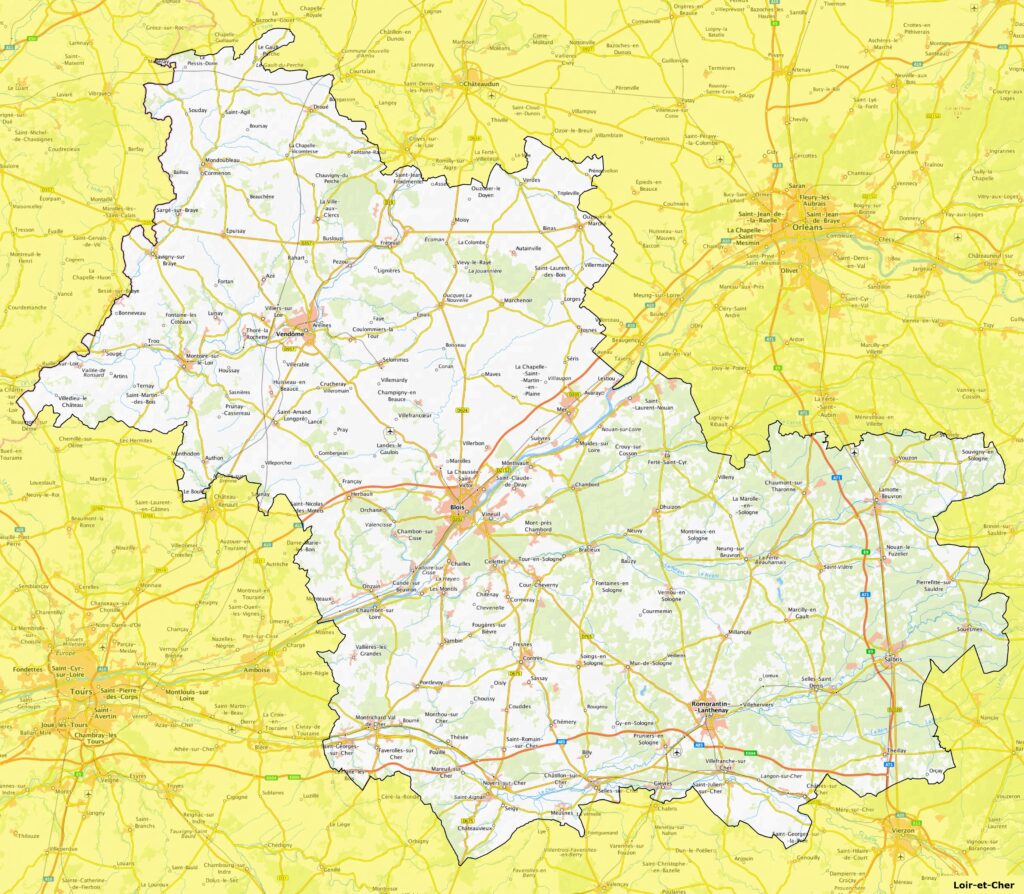 Carte du Loir-et-Cher.