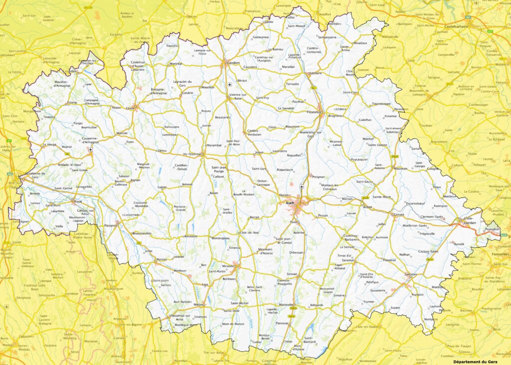 Carte du Gers.