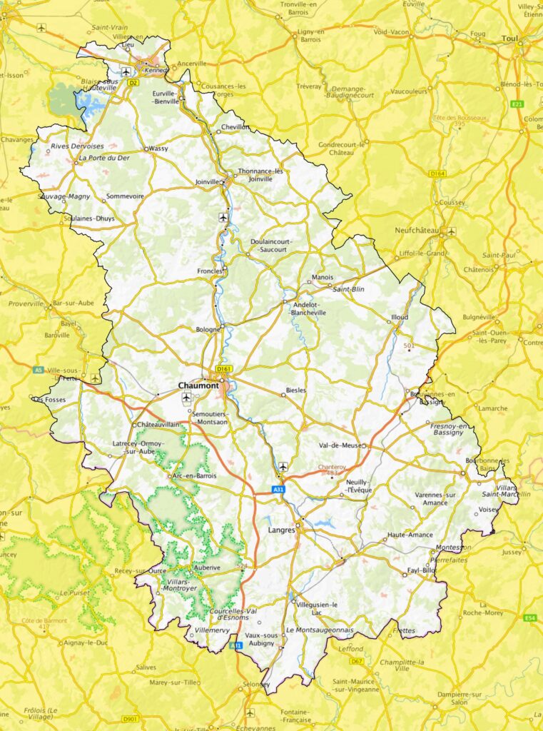 Carte de la Haute-Marne.