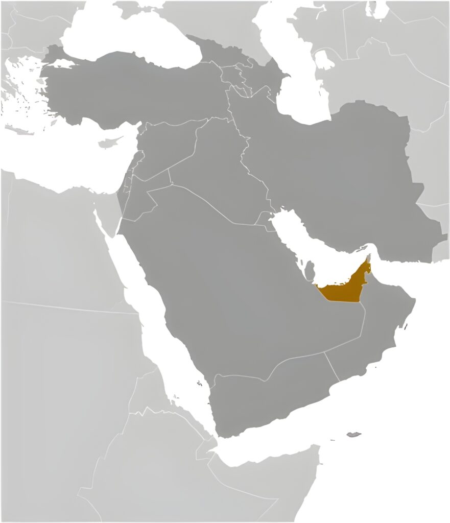 Carte de localisation des Émirats arabes unis