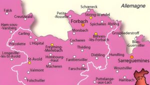 Carte des environs de Forbach.