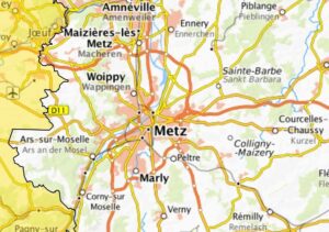 Carte des environs de Metz.