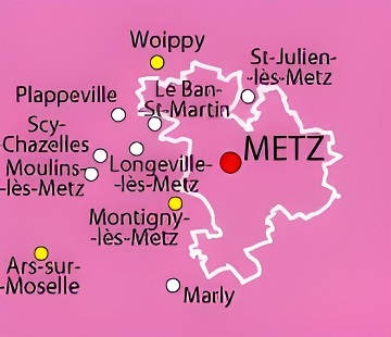 Carte des environs de Metz.