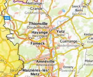 Carte des environs de Thionville.