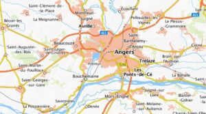 Carte des environs d'Angers.