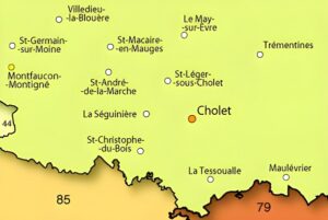 Carte des environs de Cholet.