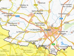 Carte des environs de Cholet.