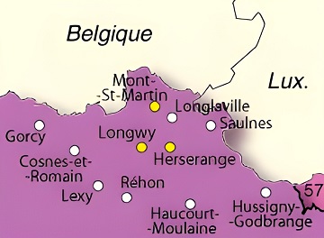 Carte des environs de Longwy.