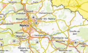 Carte des environs de Nancy.