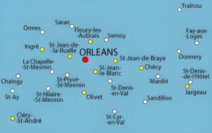 Carte des environs d'Orleans.