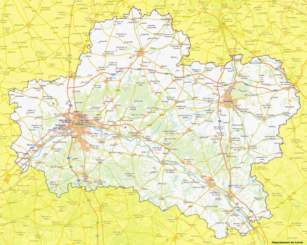 Carte du Loiret.