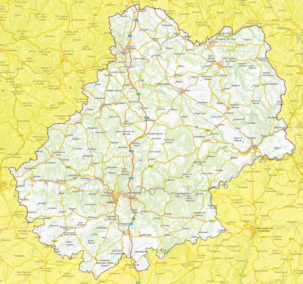 Carte du Lot.